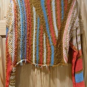 Colorful Striped V-Neck Sweater